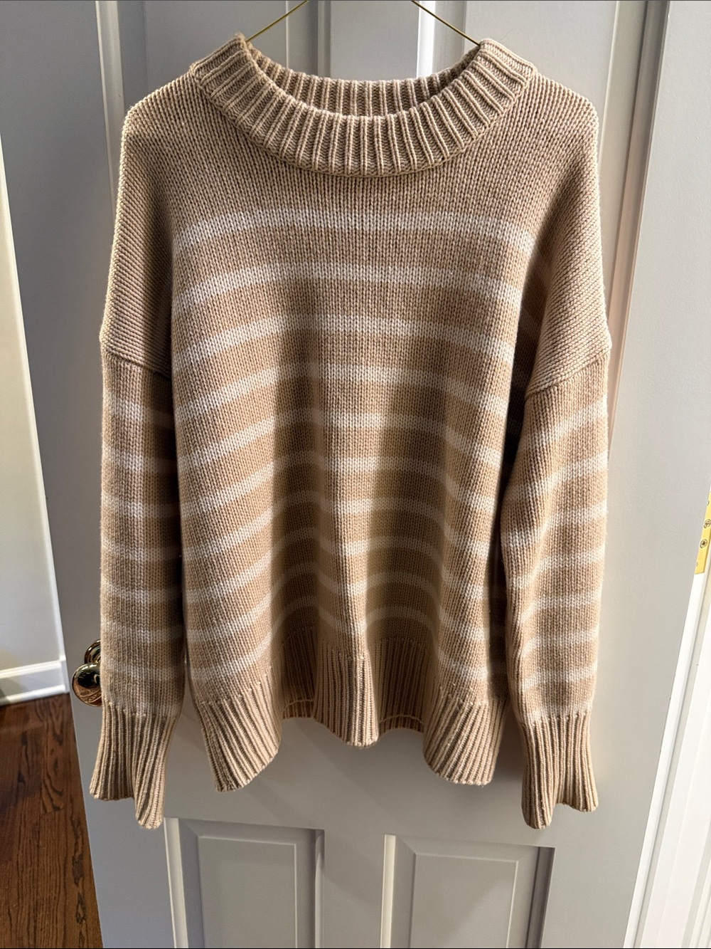 EUC La Ligne Marin Sweater in Camel and Cream (wool and cashmere).